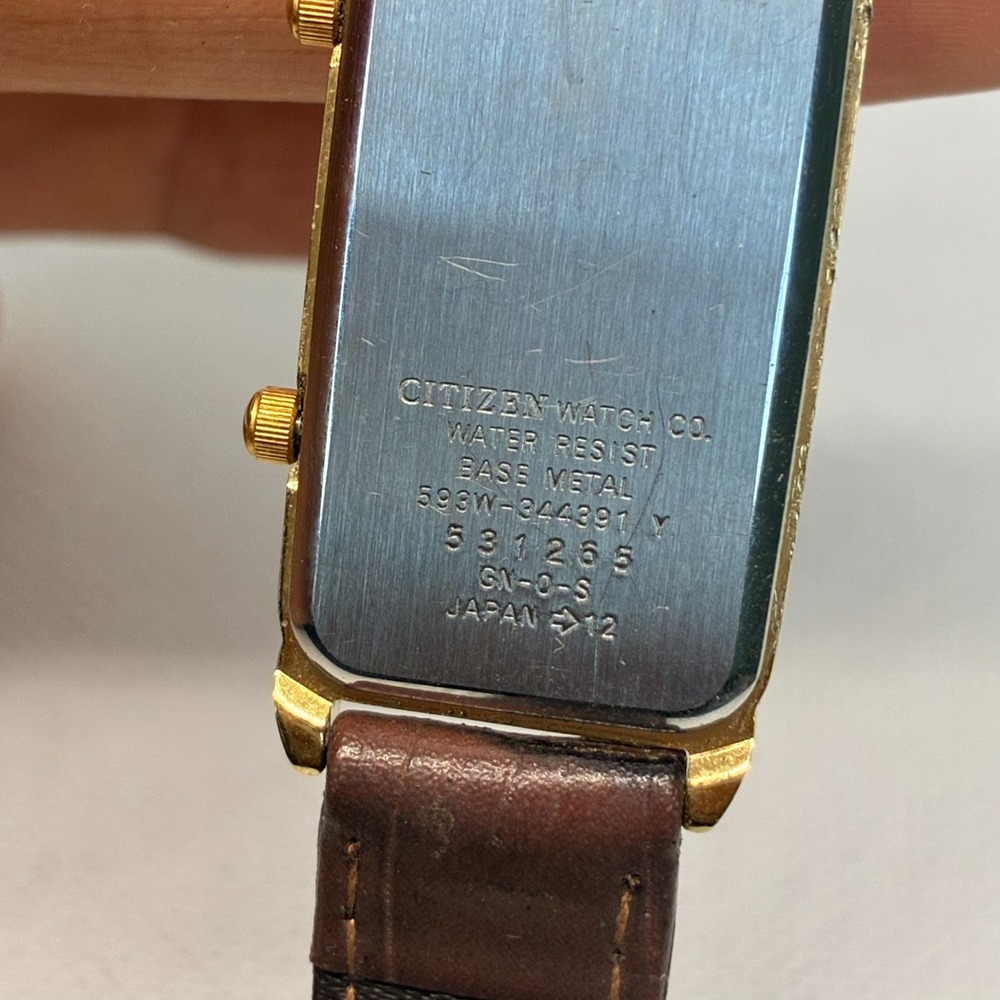 Citizen Dual Time Paris Festival 593W-344391 Unisex Tank Watch - Picture 16 of 17